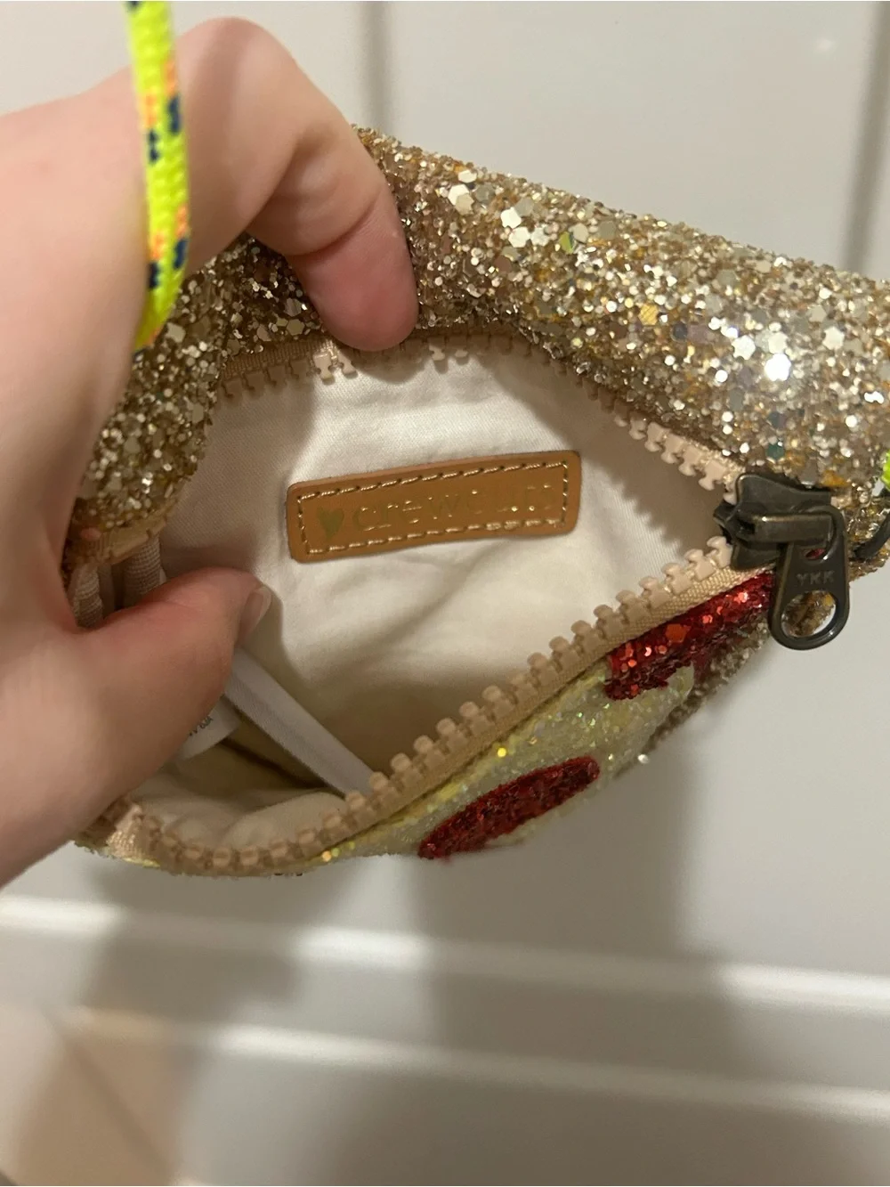 Crewcuts Glitter Pizza Slice Crossbody Bag - Red, Yellow, Gold